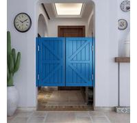 Générique Saloon Porte Battante, Porte Saloon en Bois, Porte de Café, Fermeture Automatique Saloon Porte pour Escalier Salle De Bain Cuisine(Dark Blue,H90cm x W142cm)