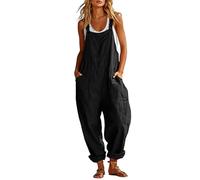 Générique Salopette Décontractée Sans Manches Pour Femme Avec Poches Coupe Ample Combinaison Élégante Courte Pour Femme (XL)