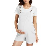 Générique Salopette en Coton pour Femme Enceinte Combinaison Ample Grossesse Jumpsuit Chic Décontractée