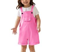 Générique Salopette Enfant Garçon Fille Couleur Unie Mignon Short Bretelles Été Scolaire Jardin d'enfants Âge 3-14 Ans(3-4 Ans)