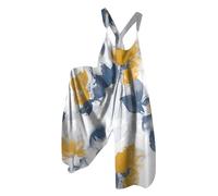 Générique Salopette Femme Ete Fluide Combinaison Boheme Motif à Fleurs Fluide Combinaison Pantalon Loose Combinaisons Ample Femme Pantalon à Bretelles Romper Jumpsuit