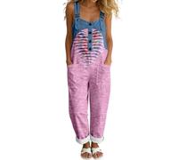 Générique Salopette Femme Large Fluide,Combinaison Pantalon Large Tendance à Imprimé IntéGral sans Bretelles IdéAle pour Les Sorties DéContractéEs Et L'éTé