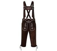 Générique Salopette Homme en Daim Vintage avec Bretelles Réglables Pantalon Décontractées avec Broderies Lederhosen Oktoberfest Traditionnel Costume Bavaroise Confort Jumpsuit pour Activités Fête