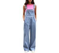Générique Salopette Jean Femme Pantalons Chic Vêtement Fluide Ample Salopettes Combinaison Grande Taille Jumpsuit Sarouel Patte D'Elephant Ete Combinaisons Été Combishort