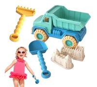 Générique Sand Castle Toys - Outdoor Beach Toys - Travel Beach Toyss, Dump Truck, Shovel, Rake, 2 Castle Sands Molds Sand Truck Toy for Boys & Girls Outdoor Play