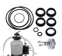 Générique Sand Filter Parts, Pool Pump Kit, Complete Replacement Seals, Leak-Resistant Pressure Rubber, for Pool Sand Filter Repair, Standard Size, Black, 12 Pieces, Lightweight