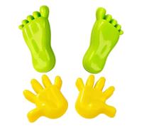 Générique Sand Mold Toy Handprint Footprint Set - PP Beach Sand Sculpting Molds | Travel Friendly Hand Eye Coordination Toy for Kids Boys Girls Preschool Family Park Backyard Beach Play