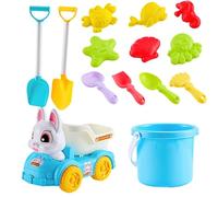 Générique Sand Play, Beach Builder Kit, 14 Pieces Sand Play with Set, Durable Polymer Sandbox Kit, Colorful Castle with Design, Outdoor Backyard Birthday Home, Educational Learning Fun Set