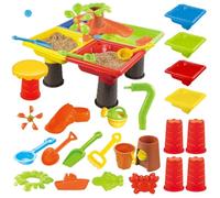 Générique Sand Table, Table Sandbox Toys, 17.72x17.72x13.78 inches Interactive Play Center, Multiple Accessories, Activity Tables for Kids Backyard Garden Beach Pool Camping Party