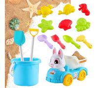 Générique Sand Toys Set - 14-Pieces Colorful Sandbox Building Kit, Outdoor Construction Tools with Geometric Molds, Interactive Beach Gear, Summer Play Set for Boys Children Teens