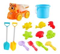 Générique Sand Toys Set - 14-Pieces Colorful Sandbox Building Kit, Outdoor Construction Tools with Geometric Molds, Interactive Beach Gear, Summer Play Set for Boys Children Teens