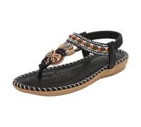 Générique Sandale Compensée Femme Sandales De Trekking Pieds s Avec Sangle Réglable Sandales Femmes Été Bohème Strass Fleurs Cuir Pu Tgs Cfortable Bout Ouvert Pour Filles Taille
