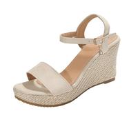 Générique Sandale De Cale De Plate Forme Féminine Mule Compensee Femme Été Sandales En Liège Pour Femmes Sangle Cheville Ouverte Confortable Cales À Talons Hauts Pour Les Femmes Summer Summer