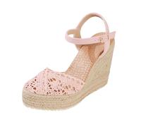 Générique Sandale De Espadrille Pour Femmes Sandales Confortables Pour Femme Avec Soutien De La Voûte Plantaire Quartiers Noirs Femmes Sandales Plate Forme Ouverte À Talons Hauts D'été Habillées