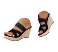Générique Sandale Femme Confortable Chaussons De Plage Sandales De Randonnée Femme Sandales Compensées Pour Classiques Chaussures Claquettes Été Semelle Épaisse Compensées Respirantes Pantoufles
