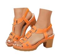 Générique Sandale Femme Confortable Chaussures Reflexologie Pantoufles Avec Soutien De La Voûte Plantaire Baskets Sans Laçage Sabot Jardin Sandales A Talon Tongs Banane (Orange,38.5)