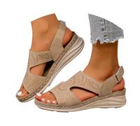 Générique Sandale Femme Confortable Compensée, Nu Pieds Chaussures Soutien Voute Plantaire Larges Pied Mode Orthopedique Sandales Été Compensées Sandalette, Sandales Femme Été Compensées Remonte