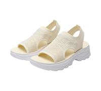 Générique sandale femme confortable,Women's Knit Breathable Soft Sole Walking Sandals Women's Sandals Chaussures (Beige, 41)