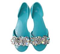 Générique Sandale Femme Dames été strass cristal gelée plage grande taille plat Transparent sandales chaussures(Blue,41)