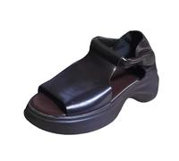 Générique Sandale Femme Ete Chaussures Reflexologie Pantoufles Comfy Piscine Et Plage Basquette De Marche Mules Sabots Nu-Pieds Sandales Flip Flop Slip On Pour Sneakers (Brun,37.5)