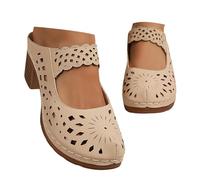 Générique Sandale Femme Orthopedique Semelle Toe Mules De Marche Antidérapantes Pantoufles Sandals Comfy Faux Cuir Chaussons Confortables Été Sandales Femme Tong Été Sandales Cuir Confortable