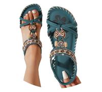 Générique Sandale Orthopédique Femme Été Bohême Chaussures Élégantes Bout Ouvert Élastique Sangle Strass Sandales Confortables Léger Avec Support Plates Orthopédiques Chaussures