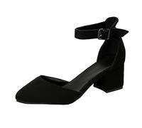 Générique Sandale Petit Talon Confortable Chaussure Femme pour Les Femmes Singles Pointus High Business Chaussures Talons Chaussures Toe Dames Sandales Femme Compensées Sandale (Black,40)