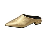 Générique Sandale Talon Femme Confort Chaussure Été Femme Sandales À Talons pour Femmes,Version Coréenne de Printemps,Nouvelles Pantoufles À Semelle Plate Et À Tête Sabot de Jardin Sandale (Gold,41)