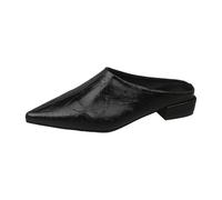 Générique Sandale Talon Femme Confort Chaussure Été Femme Sandales À Talons pour Femmes,Version Coréenne de Printemps,Nouvelles Pantoufles À Semelle Plate Et À Tête Sabot de Jardin Sandale (Black,42)