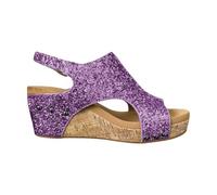 Générique Sandales à Paillettes à Fond épais Et à Lanières élastiques Pour Femmes à Talon Incliné Mode Legere Soutien Plantaire Sandales Reglables Confort Yoga Mat été Plage Piscine Douche Mules