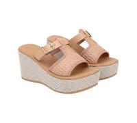 Générique Sandales à plateforme pour femme - Talon compensé : espadrilles - Sandales d'été bohème - Sandales romaines compensées avec plateau - Sandales compensées pour l'été - Escarpins à plateforme