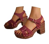 Générique Sandales à Talons Sandales d'été à talons hauts pour femmes,chaussures confortables,décontractées,habillées,bout ouvert,enfiler,pour les vacances,le travail,les rendez-vous(41)