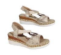 Générique Sandales Blanches Femme Chaussures Orthopédiques Chaussures À Fond De Pente Décontractée Sandales pour Femmes À La Pente pour Femmes D'Été Avec Des Femme Confort (Gold,38)