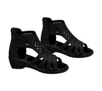 Générique Sandales Blanches Femme Nu-Pieds Larges Chaussures Chaussures À Fond de Pente Décontractée Sandales pour Femmes À La Pente pour Femmes D'Été Avec Des Femme Confort Sandale (Black,39)