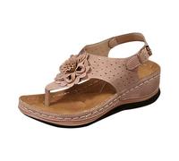 Générique Sandales bout compensé ergonomiques pour atténuer la fatigue du pied. Chaussures confortables et fonctionnelles. Taille 8 Marron (36)