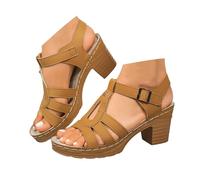 Générique Sandales bout ouvert pour femmes, confortables et polyvalentes, sandales épais et bouche de poisson, chaussures décontractées polyvalentes Magique Blanc (a-Coffee, 38)