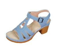 Générique Sandales bout ouvert pour femmes, confortables et polyvalentes, sandales épais et bouche de poisson, chaussures décontractées polyvalentes Magique Blanc (a-Sky Blue, 37)