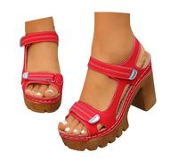 Générique Sandales compensées à Bout Ouvert et Semelle en liège légères avec Sangle de Cheville pour Femme