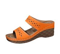 Générique Sandales Compensées Femme Compensé Sandales De Plage Deux Bandes Soutien Voûte Plantaire À Talon Compensé Antidérapantes Sandales Plates Respirant Élastiques Chaussures De Plage