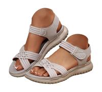 Générique Sandales Compensees Femme Confortable Mules Été Plateforme Bout Ouvert Rome Chaussures Vintage Pantoufles Sandalettes Femme Sandales Été À Brides Élégantes Plates Décontractées Confortables