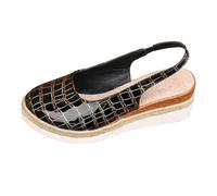 Générique Sandales Compensées Femme Été Confort Blanches Sandales D'Été pour Femmes,Semelle Épaisse Creuse,Quatre Couleurs Sandale Femme Compensées Éé (Black,40)