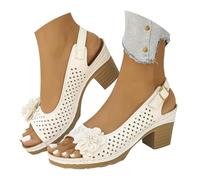 Générique Sandales Compensées Femme Ete Confort Chic Nu Pieds Semelle Confortable Chaussures Antidérapant de Plage Wedges Platform Slipper Bohemia Beach Sandals avec Talon Bloc Sandales