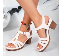 Générique Sandales Compensées Femme Ete Confort Chic Nu Pieds Semelle Confortable Chaussures Antidérapant de Plage Cales Plateforme Pantoufles à Bout Ouvert avec Talon Bloc Sandales en métal