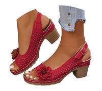 Générique Sandales Compensées Femme Ete Confort Chic Nu Pieds Semelle Confortable Chaussures Antidérapant de Plage Wedges Platform Slipper Bohemia Beach Sandals avec Talon Bloc Sandales