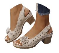Générique Sandales Compensées Femme Ete Confort Chic Nu Pieds Semelle Confortable Chaussures Antidérapant de Plage Wedges Platform Slipper Bohemia Beach Sandals avec Talon Bloc Sandales