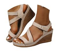 Générique Sandales Compensees Femme été Confortable Mules Été Sabots Plateforme Talon Haut Des Sandales Bout Ouvert Chaussures Cheville Vintage Pantoufles Vacances Sandale Talon Compensé Plate-Forme