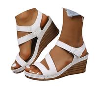 Générique Sandales Compensees Femme été Confortable Mules Été Sabots Plateforme Talon Haut Des Sandales Bout Ouvert Chaussures Cheville Vintage Pantoufles Vacances Sandale Talon Compensé Plate-Forme