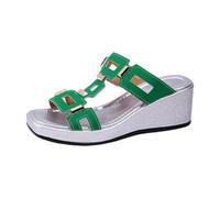 Générique Sandales CompenséEs Femme Sandales d'été en tissu doux et confortable,chaussures de marche décontractées à enfiler