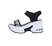 Générique Sandales Compensées Femme Sport Sandale Plateforme Bout Ouvert Larges Brides avec Bride Cheville Ajustable Détail Pailleté sur l'Avant Semelle Épaisse Crantée pour Été Plage Marche Vacances
