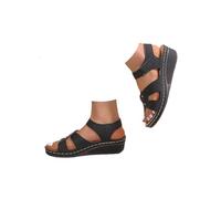 Générique Sandales Compensées pour Femmes 2026 Été à Bout Ouvert Sandales Décontractées Sangle de Cheville Habillée Sandales Plateforme de Marche Confortable Plage Vacances Vintage Chaussures Larges